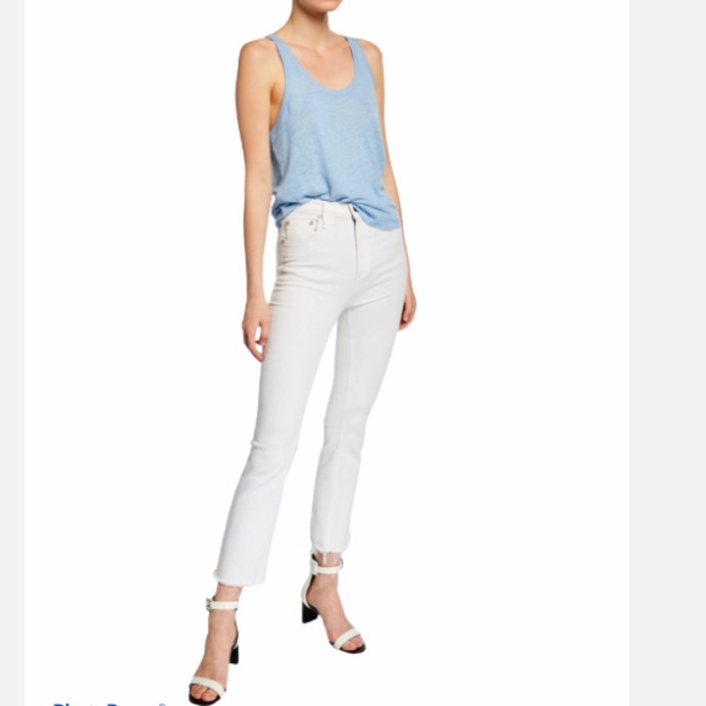 Rag and Bone White high rise ankle jeans